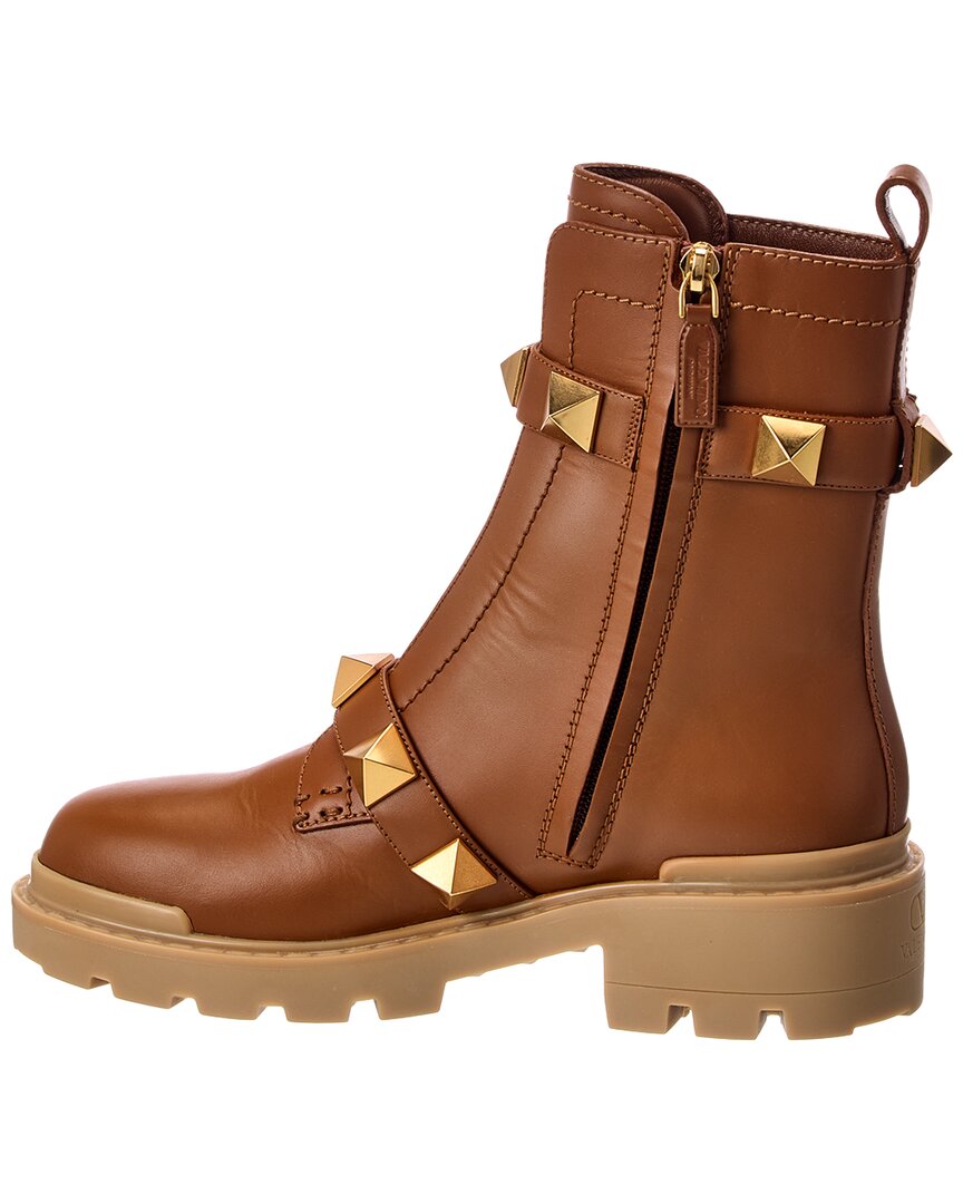 Valentino Valentino Roman Stud Leather Combat Boot