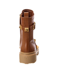 Valentino Valentino Roman Stud Leather Combat Boot
