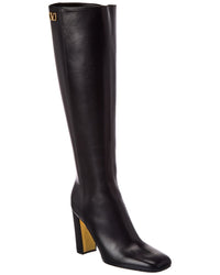 Valentino Valentino Vlogo 100 Leather Knee-High Boot