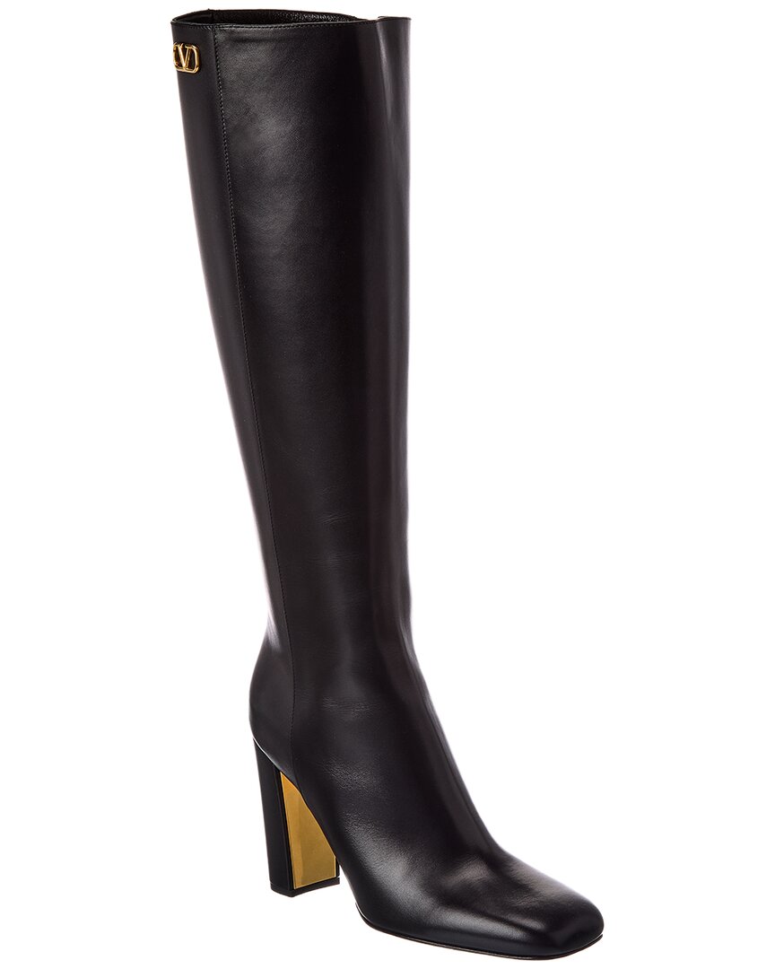 Valentino Valentino Vlogo 100 Leather Knee-High Boot
