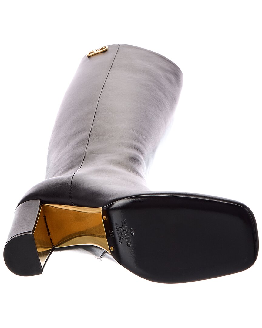 Valentino Valentino Vlogo 100 Leather Knee-High Boot