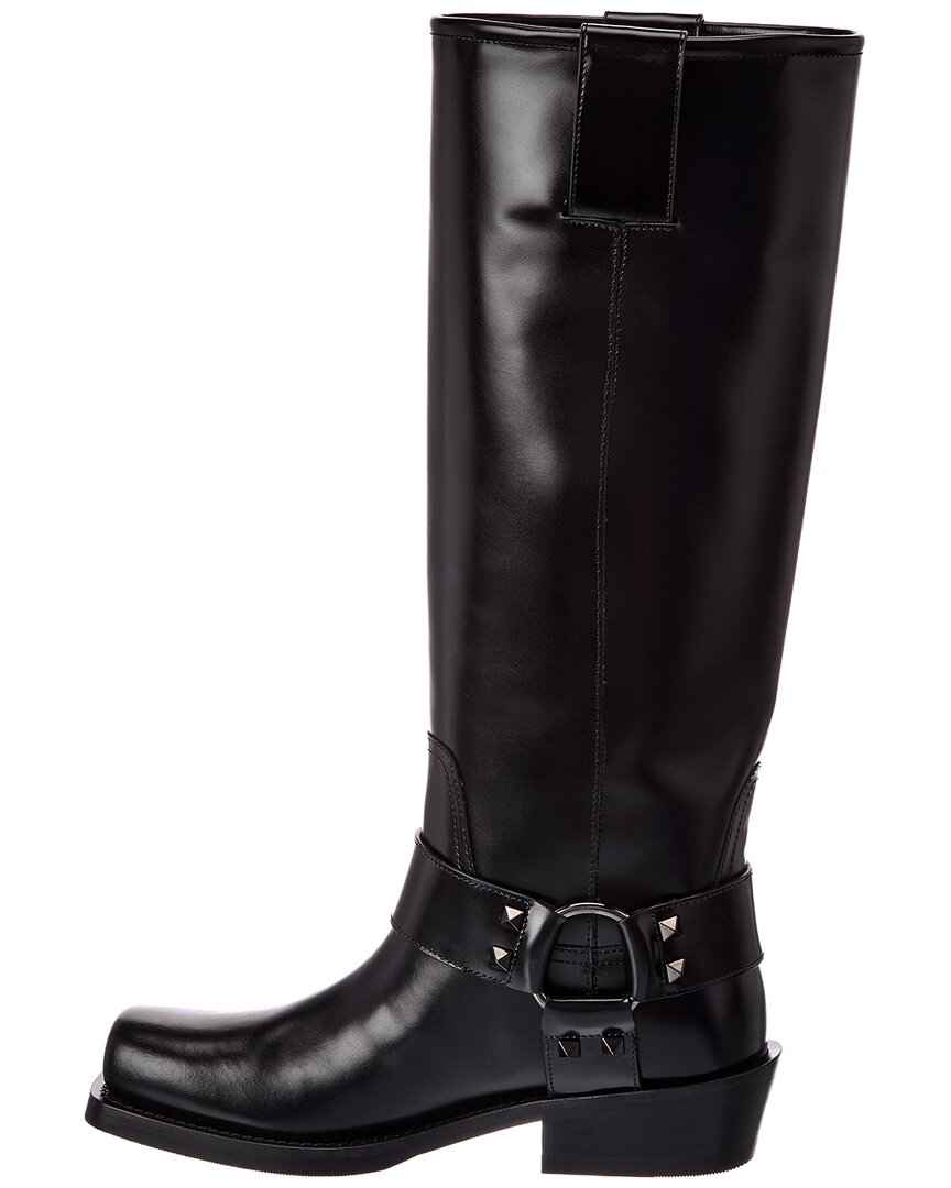 Valentino Valentino Rockstud Leather Knee-High Boot