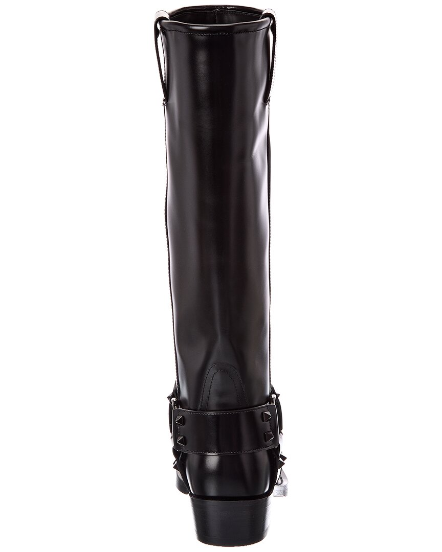 Valentino Valentino Rockstud Leather Knee-High Boot