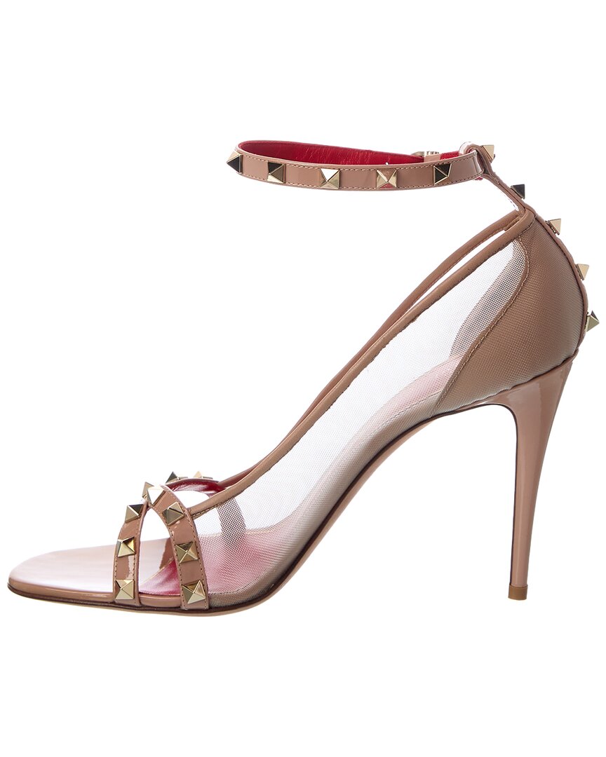 Valentino Rockstud Alcove 110 Mesh & Patent Sandal