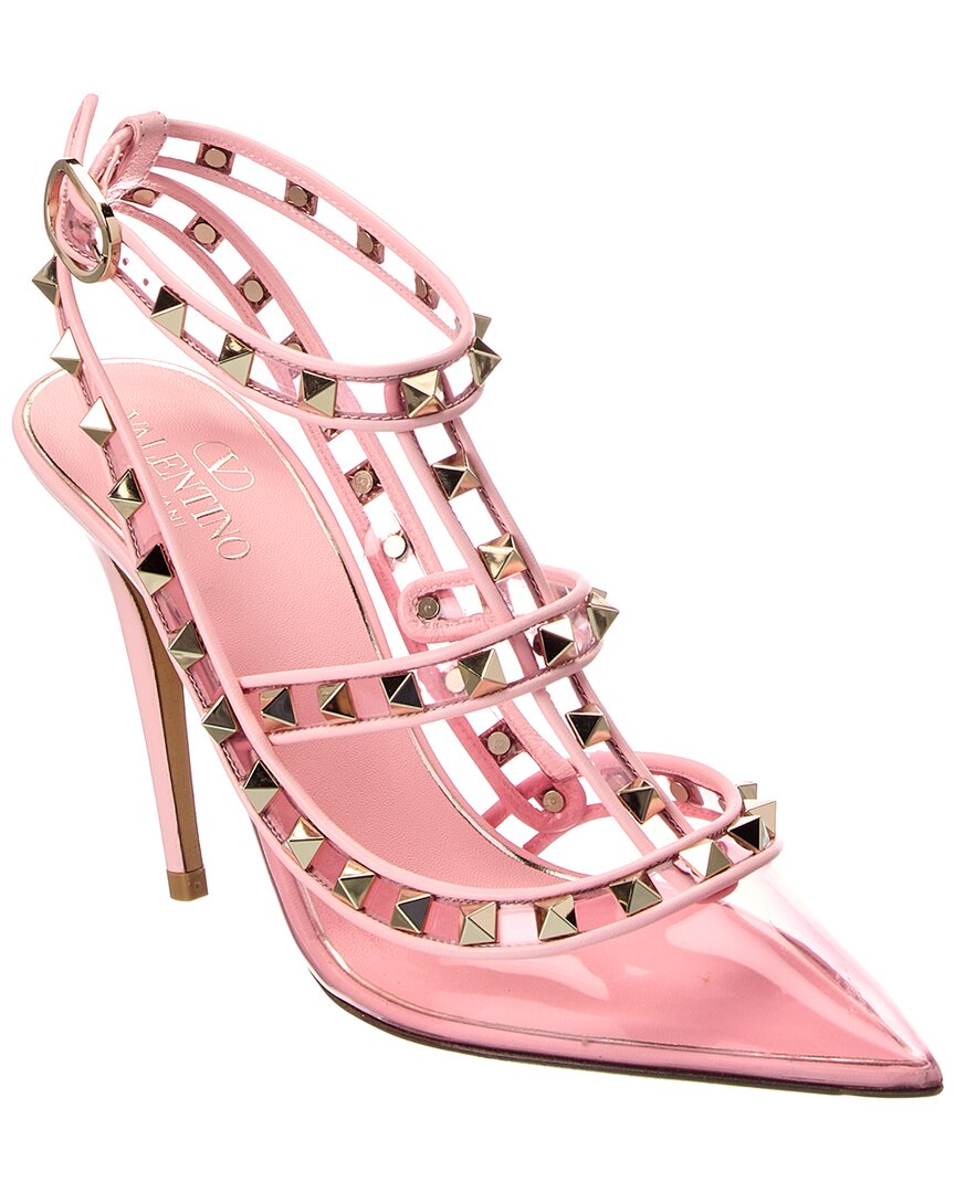 Valentino Rockstud Caged 100 Leather & Vinyl Pump