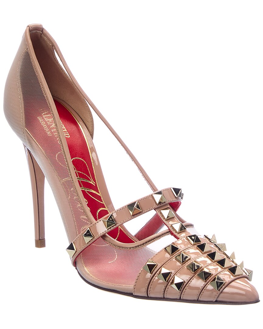 Valentino Rockstud Alcove 100 Patent & Mesh Pump