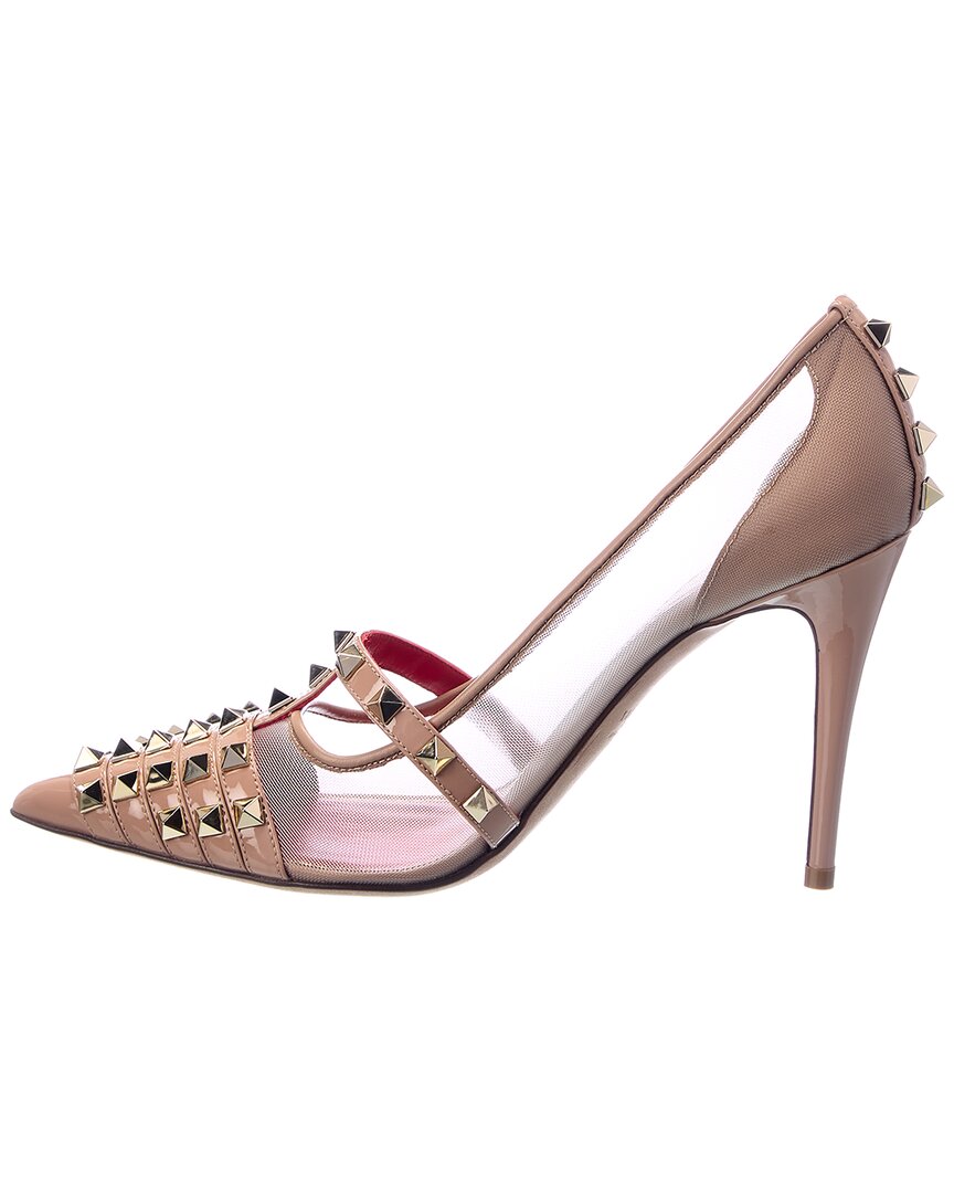 Valentino Rockstud Alcove 100 Patent & Mesh Pump
