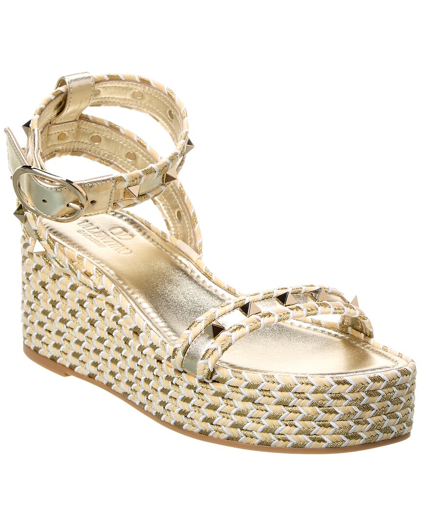 Valentino Valentino Rockstud 65 Leather Platform Sandal