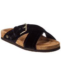 Valentino Valentino Vlogo Signature Suede Sandal
