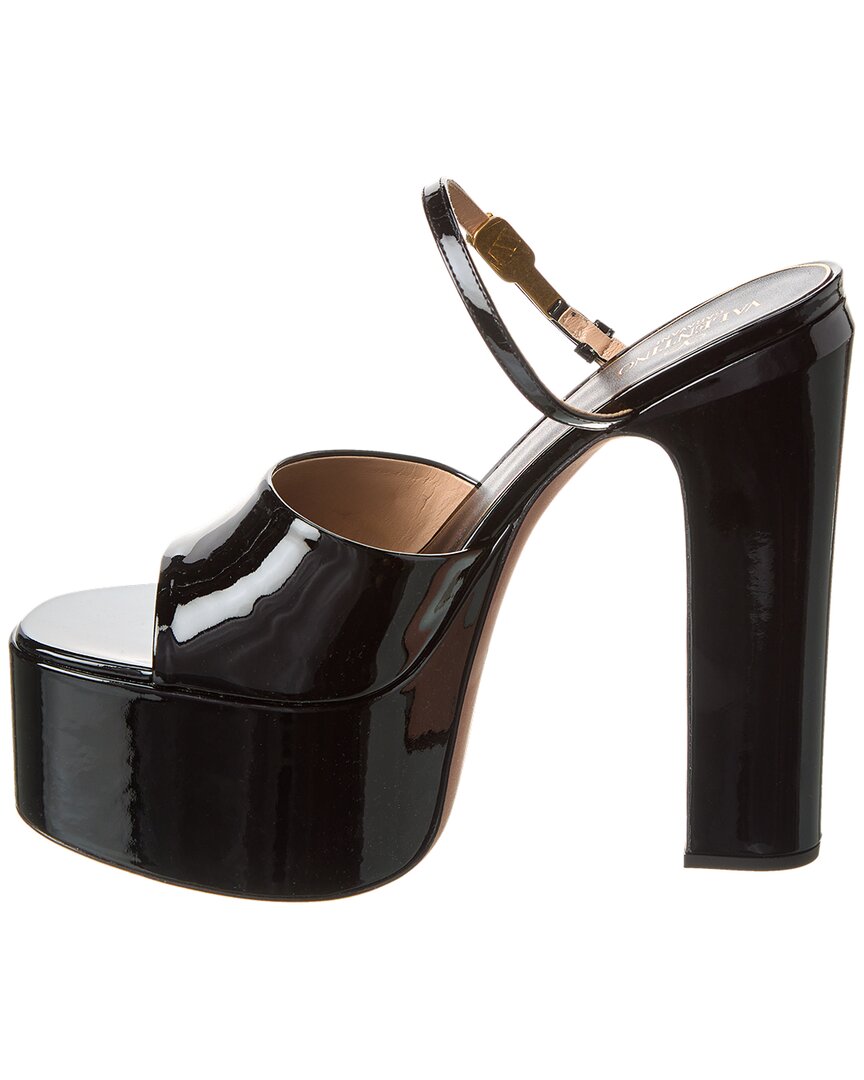 Valentino Valentino Vlogo Tan-Go 155 Patent Platform Sandal