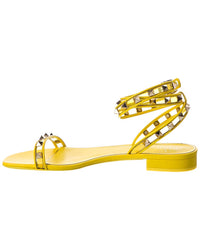Valentino Valentino Rockstud Leather-Trim Sandal