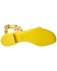 Valentino Valentino Rockstud Leather-Trim Sandal
