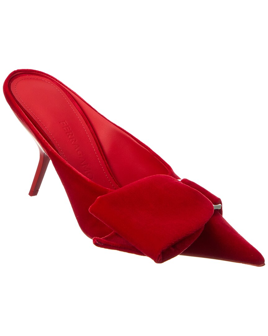 Ferragamo Asymmetric Bow Velvet Pump