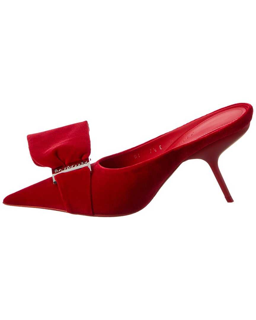 Ferragamo Asymmetric Bow Velvet Pump