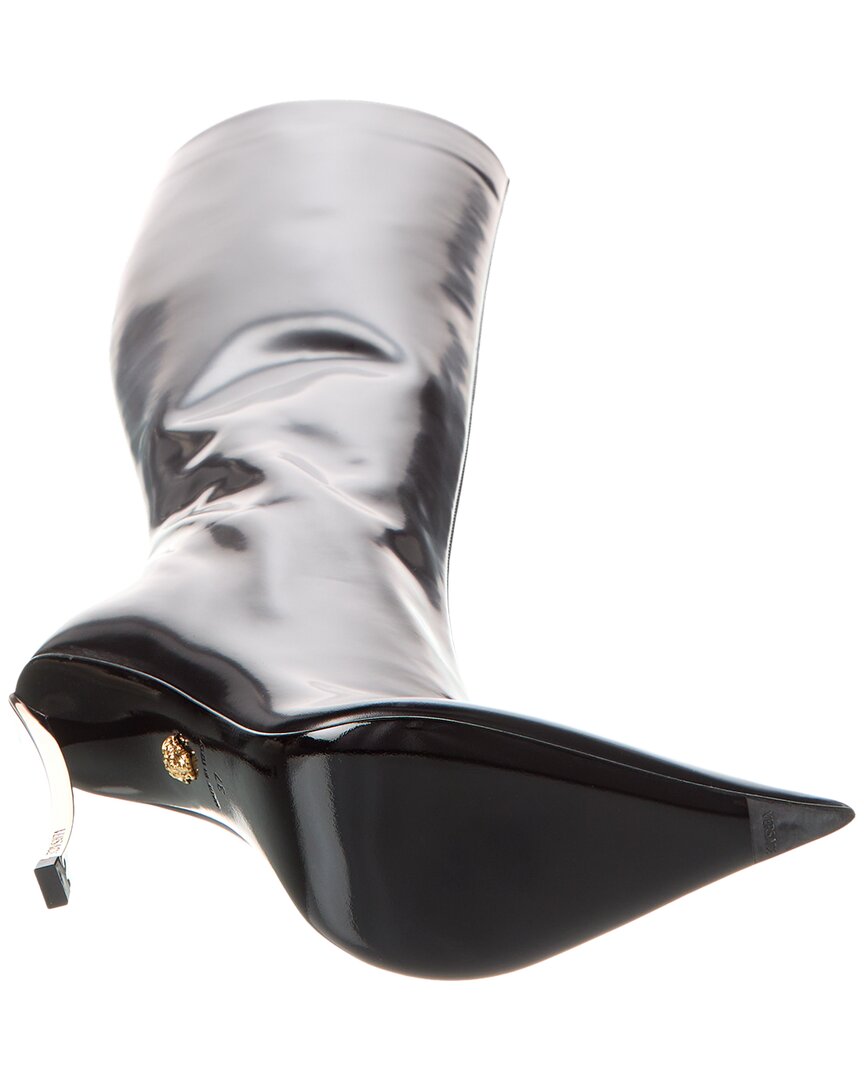 Versace Pin-Point Leather Knee-High Boot