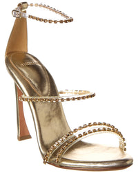 Alexandre Birman Dolores 100 Leather & Vinyl Sandal Gold 35