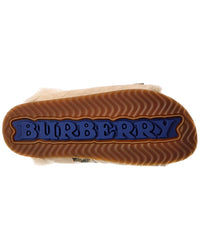 Burberry Burberry Check Suede & Shearling Sandal