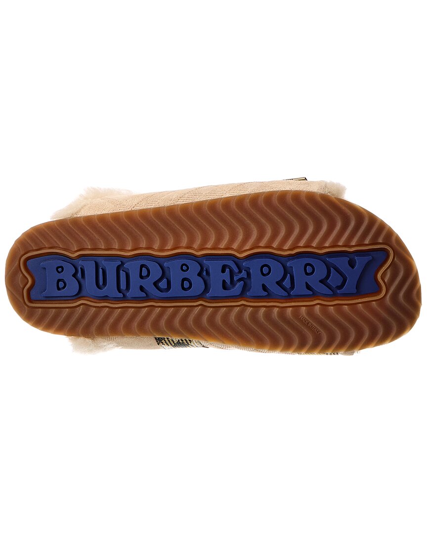 Burberry Burberry Check Suede & Shearling Sandal