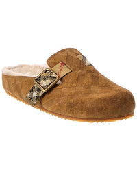 Burberry Burberry Check Urchin Suede Mule