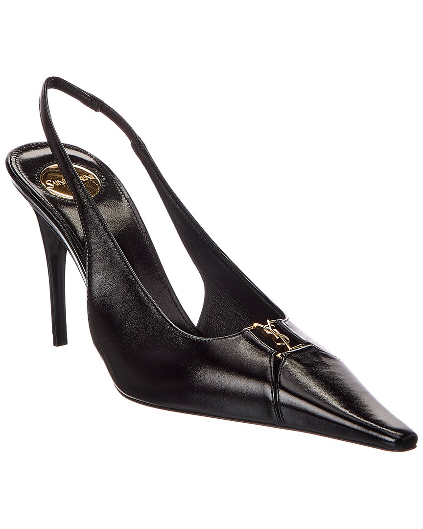 Saint Laurent Saint Laurent Babylone 90 Leather Slingback Pump