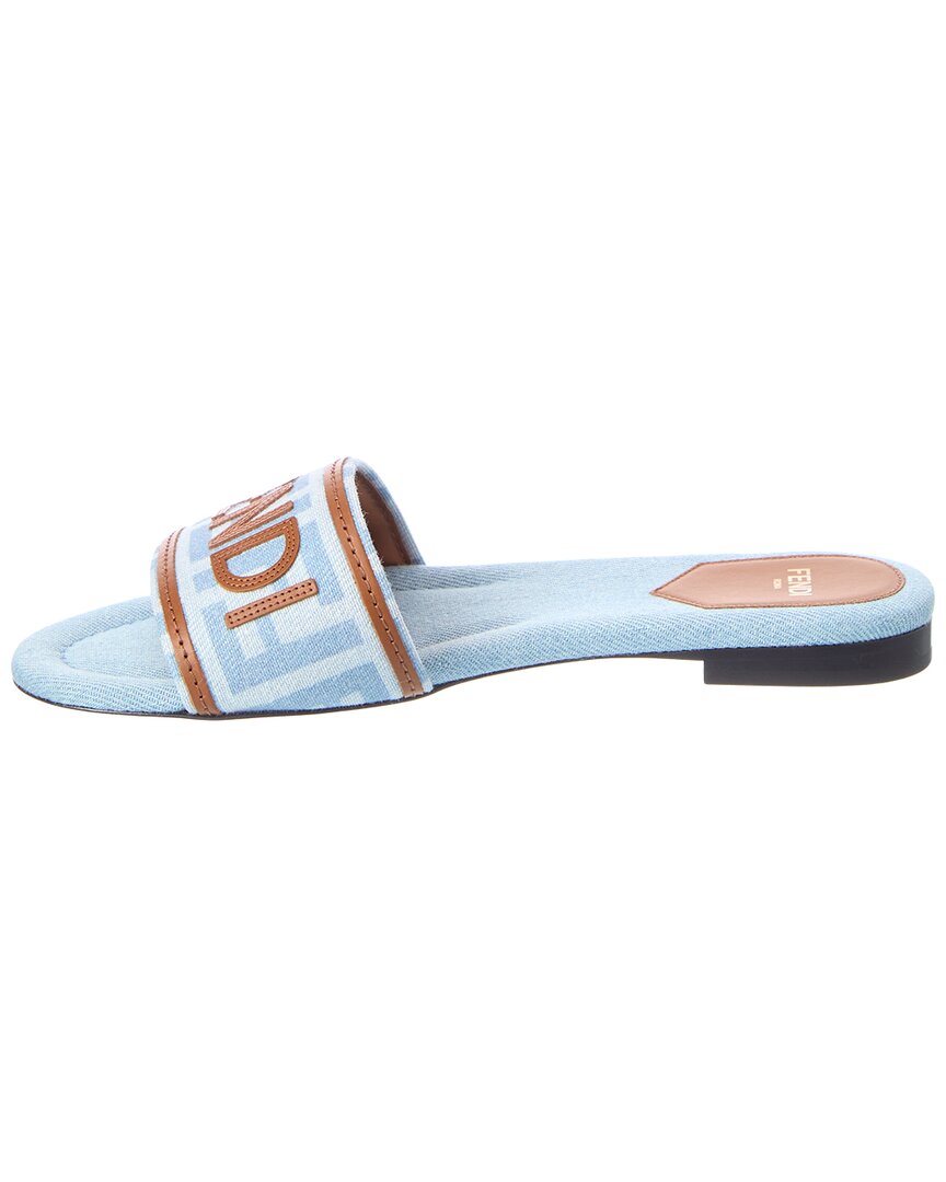 FENDI Fendi Sunshine Ff Jacquard & Leather Sandal