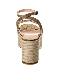 Gucci Gucci Horsebit Gg Canvas Wedge Sandal