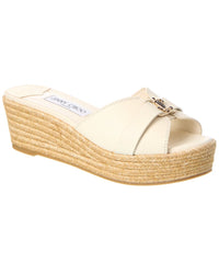 Jimmy Choo Jimmy Choo Leda 50 Leather Wedge Sandal