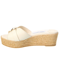 Jimmy Choo Jimmy Choo Leda 50 Leather Wedge Sandal