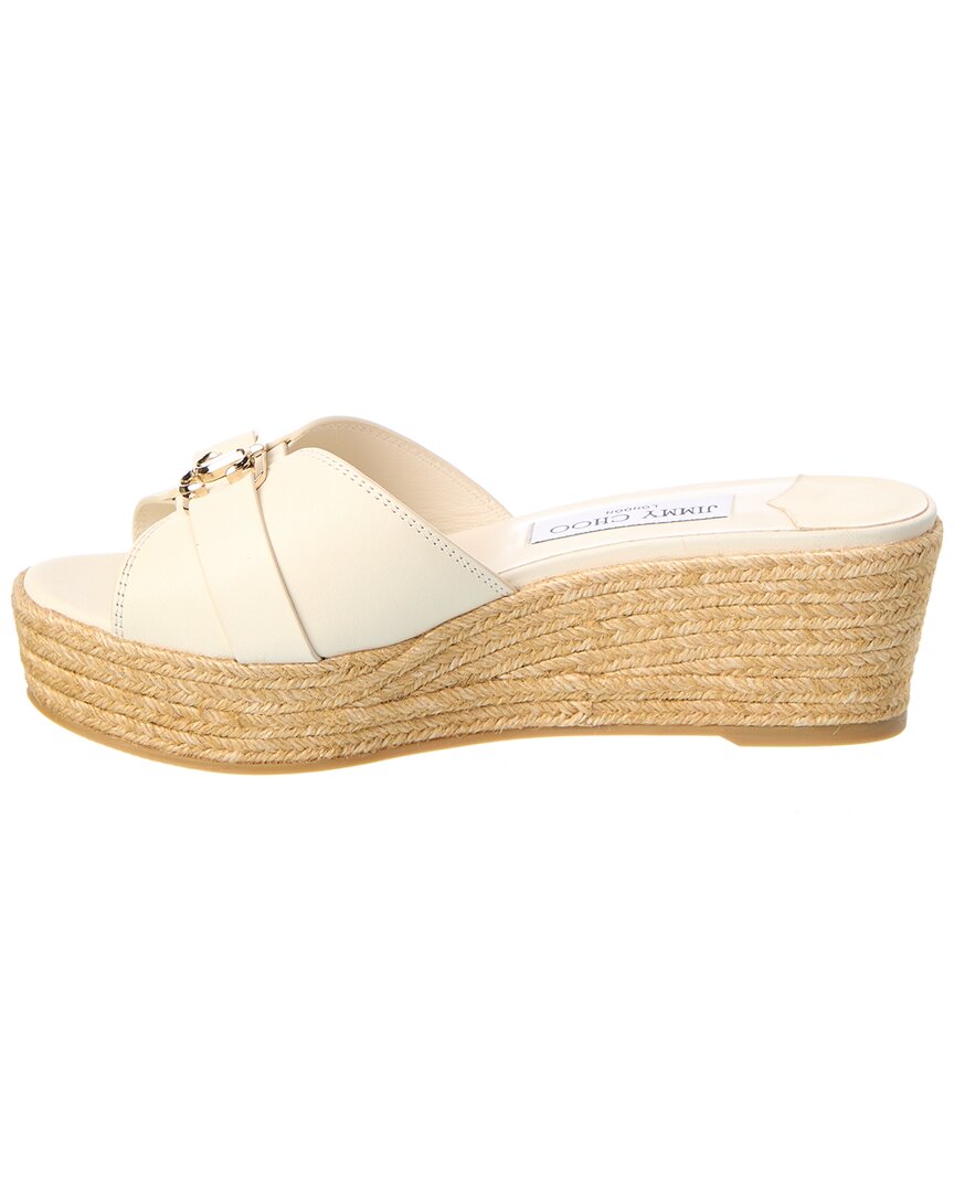 Jimmy Choo Jimmy Choo Leda 50 Leather Wedge Sandal