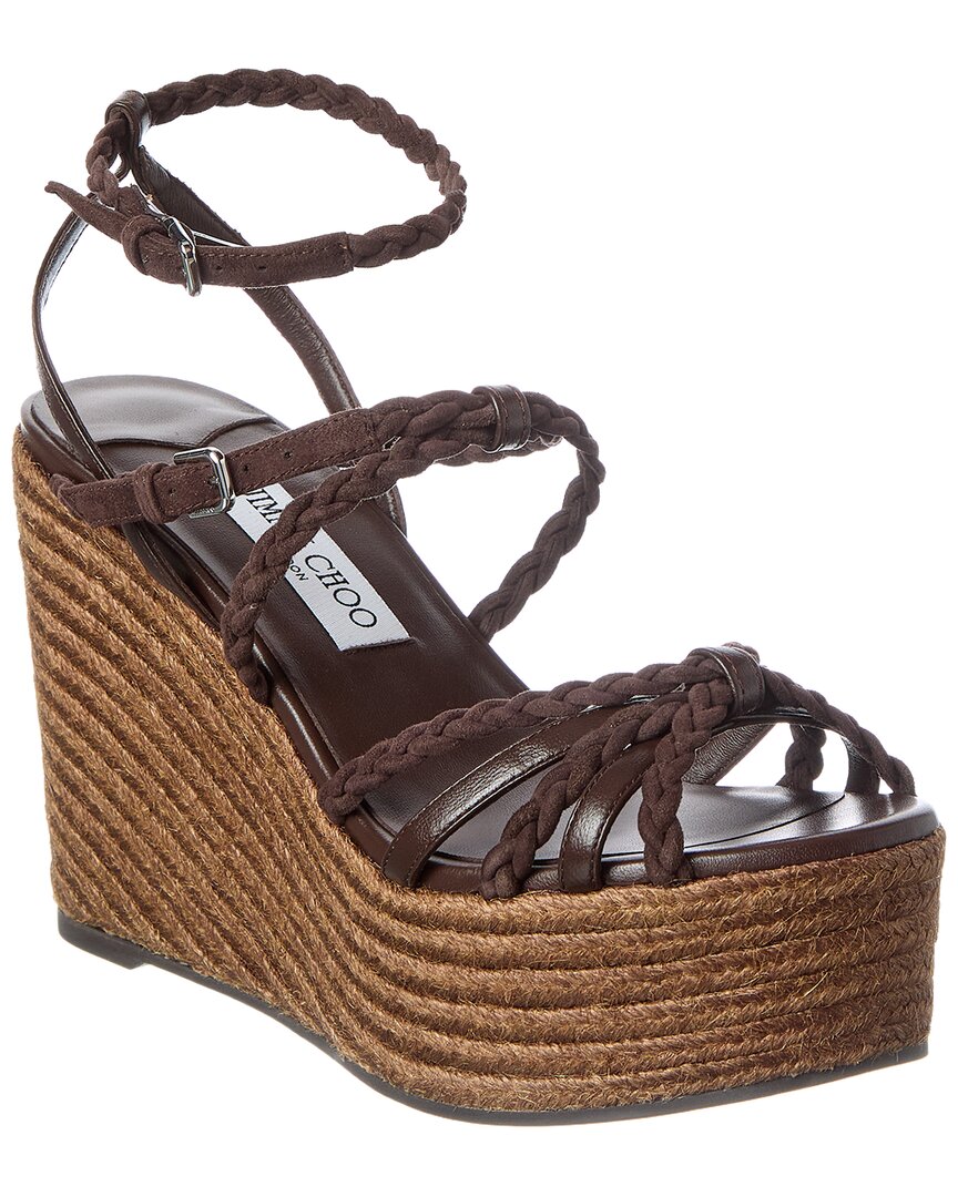 Jimmy Choo Jimmy Choo Nyra 100 Leather Wedge Sandal