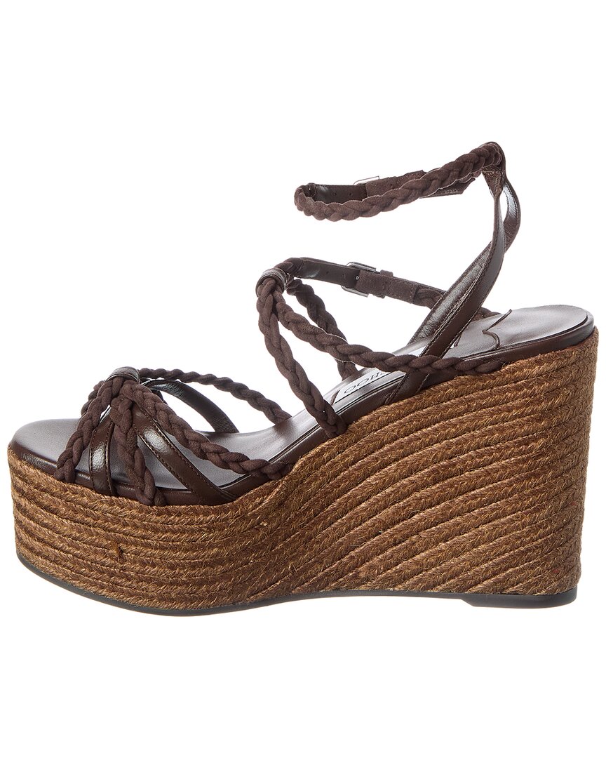 Jimmy Choo Jimmy Choo Nyra 100 Leather Wedge Sandal