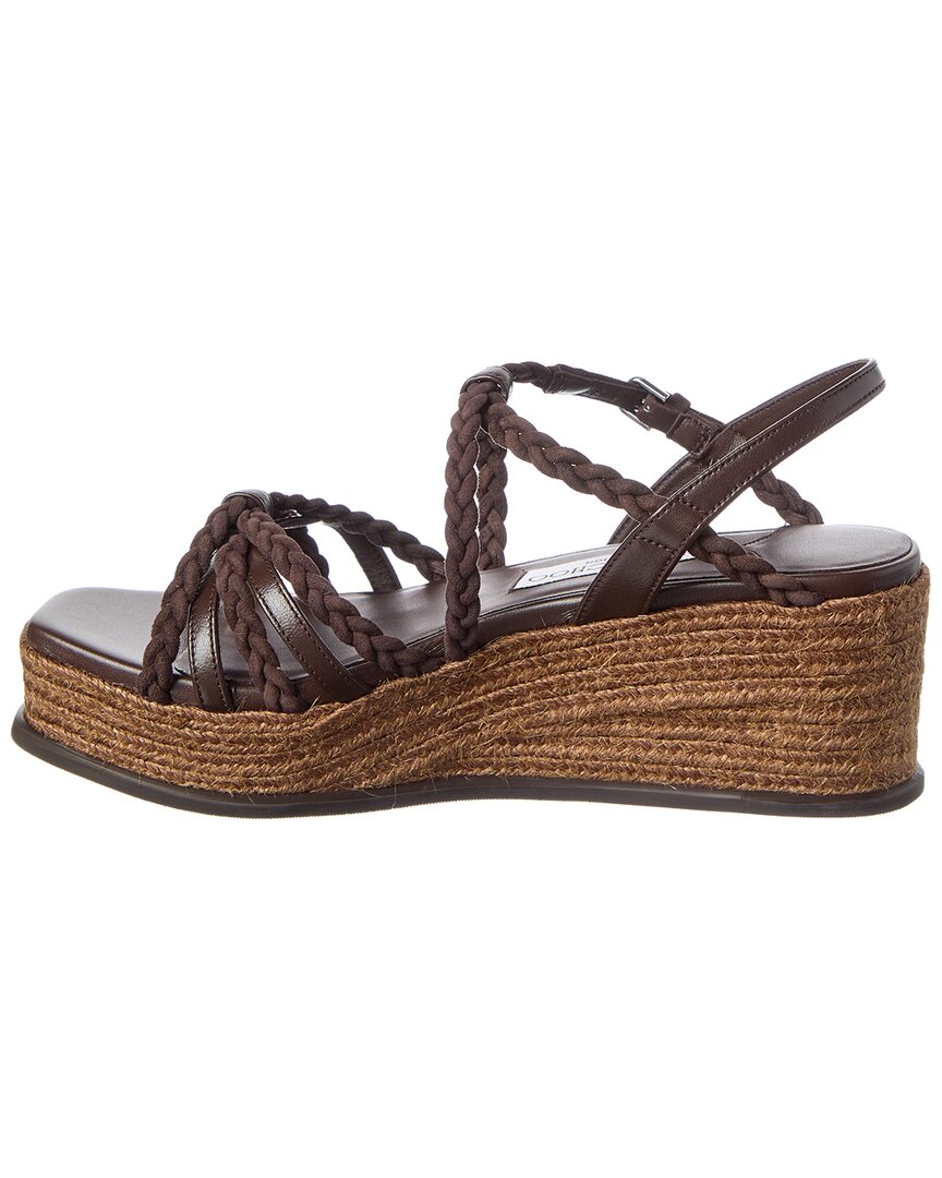 Jimmy Choo Jimmy Choo Nyra 60 Suede & Leather Wedge Sandal