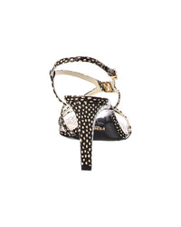 Fendi Ffold Snake-Embossed Leather Sandal
