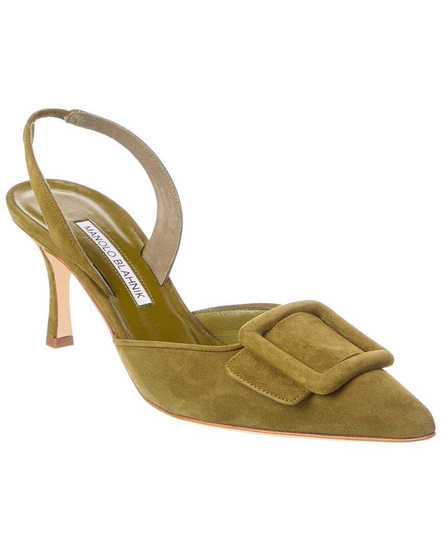 Manolo Blahnik Manolo Blahnik Maysli 70 Suede Slingback Pump