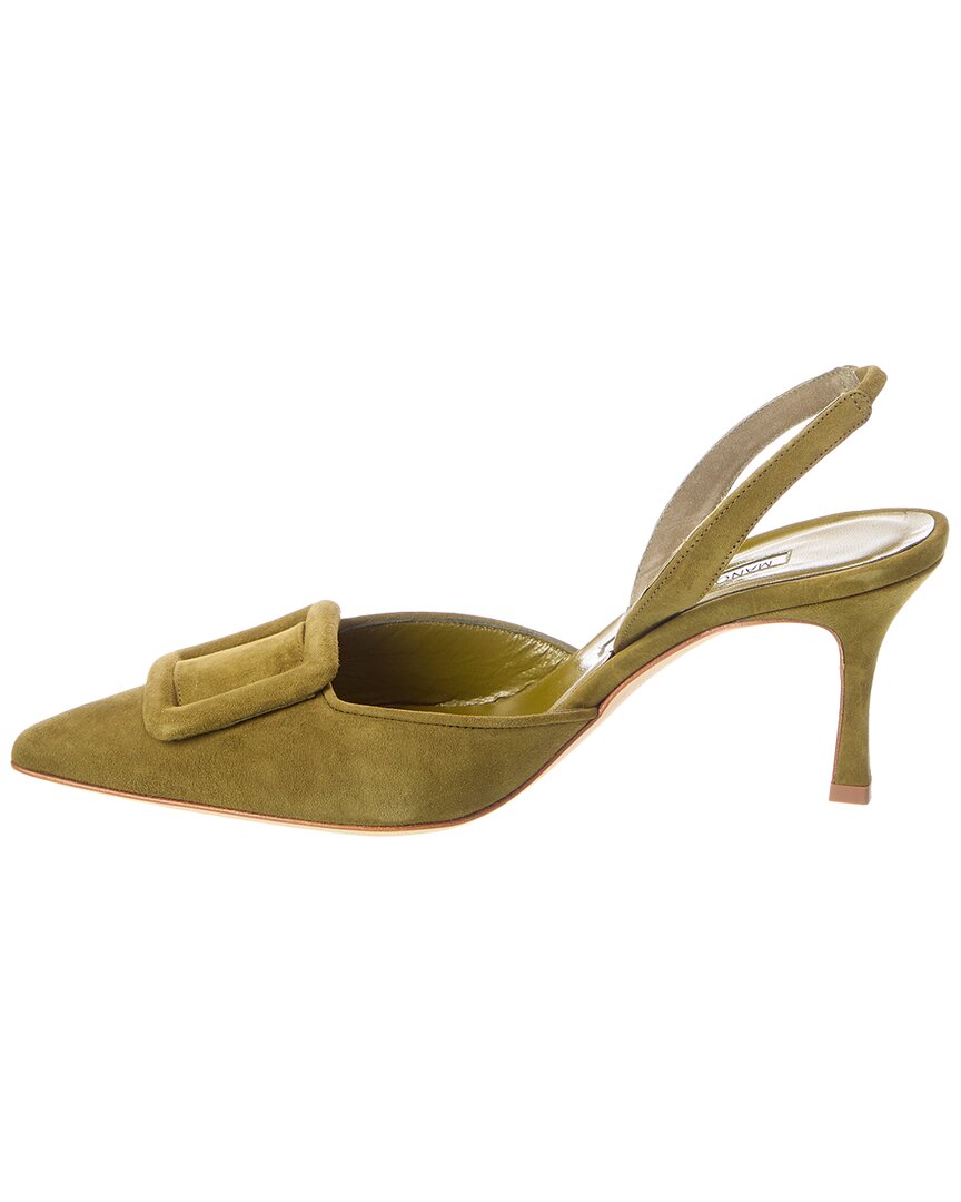 Manolo Blahnik Manolo Blahnik Maysli 70 Suede Slingback Pump