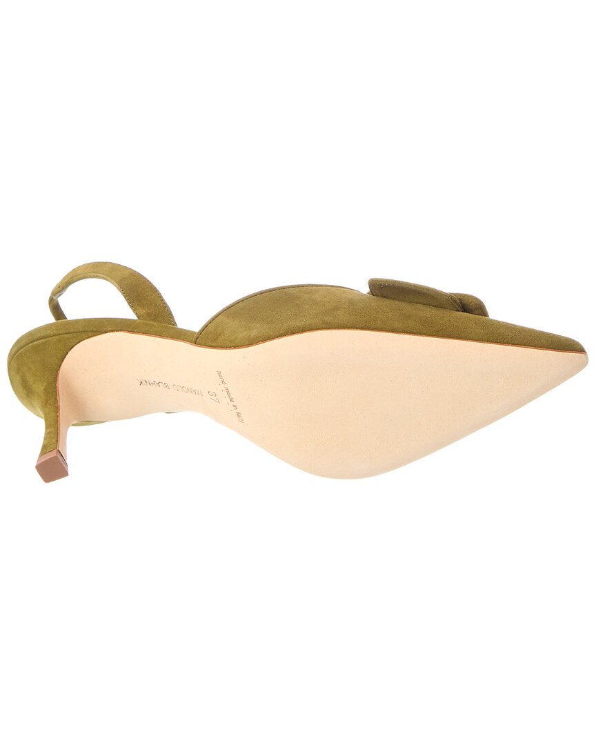 Manolo Blahnik Manolo Blahnik Maysli 70 Suede Slingback Pump