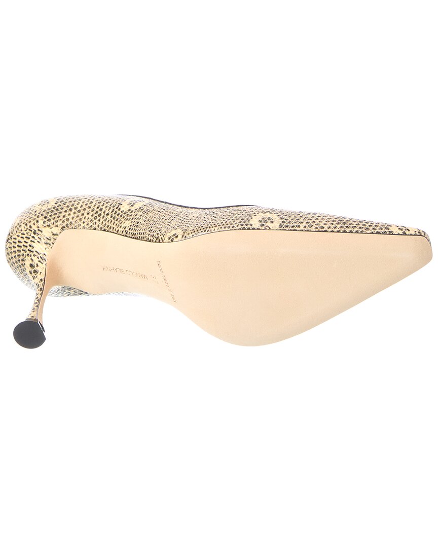 Manolo Blahnik Manolo Blahnik Berry 90 Snake-Embossed Leather Pump