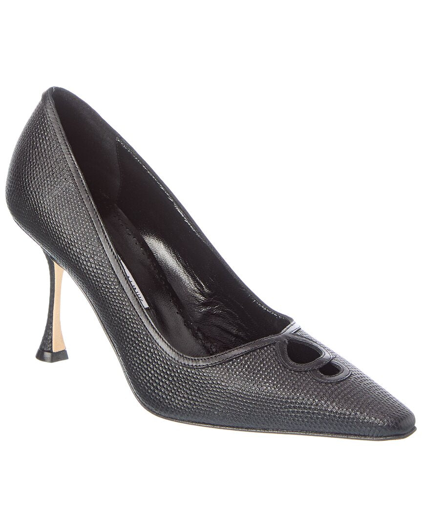 Manolo Blahnik Manolo Blahnik Berry 90 Leather Pump