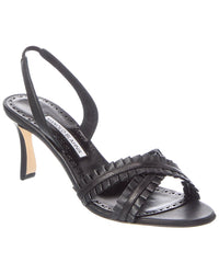 Manolo Blahnik Manolo Blahnik Volusan 70 Leather Slingback Sandal