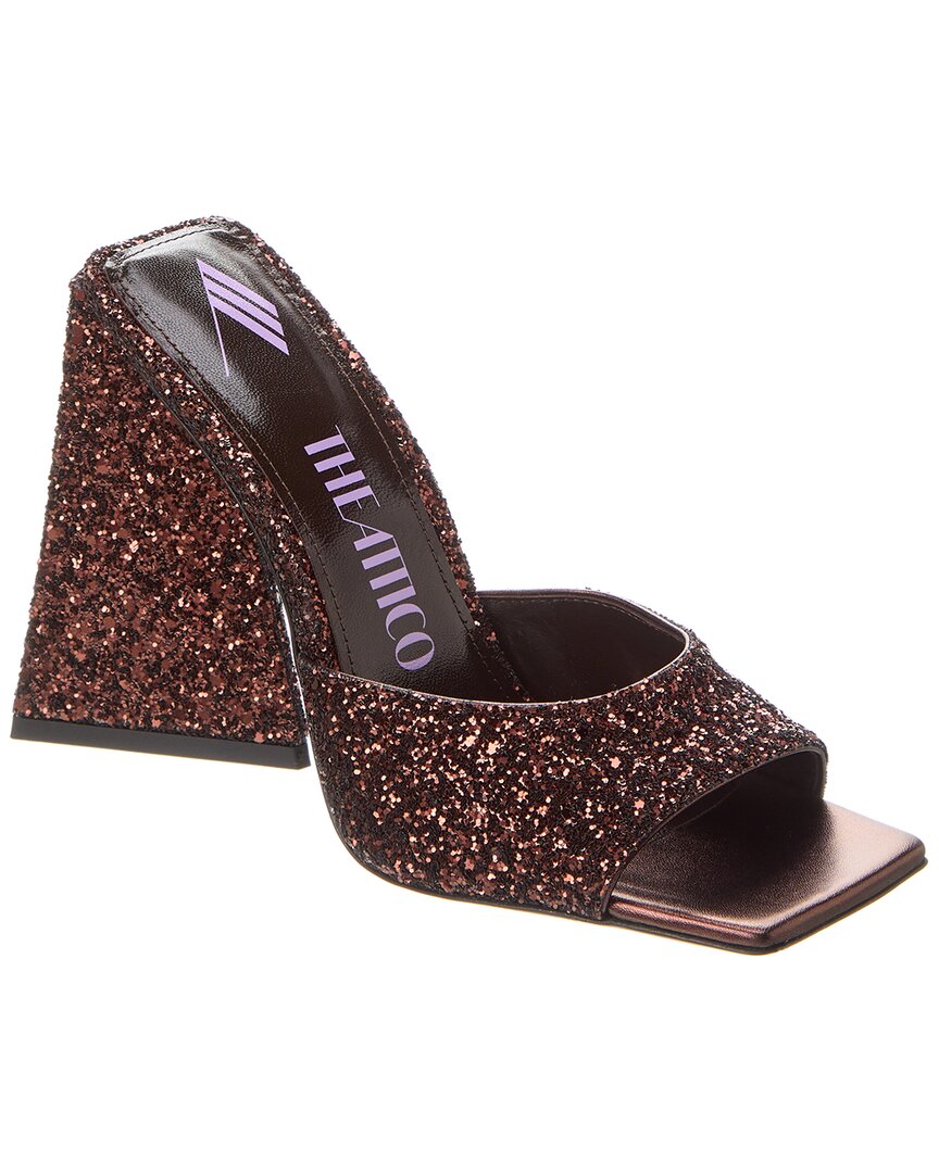 The Attico Devon Glitter Mule Brown Multi