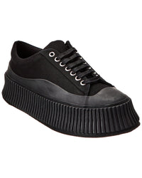 Jil Sander Logo Canvas Sneaker Black