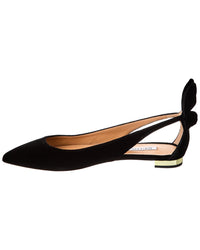 Aquazzura Aquazzura Bow Tie Velvet Slingback Flat