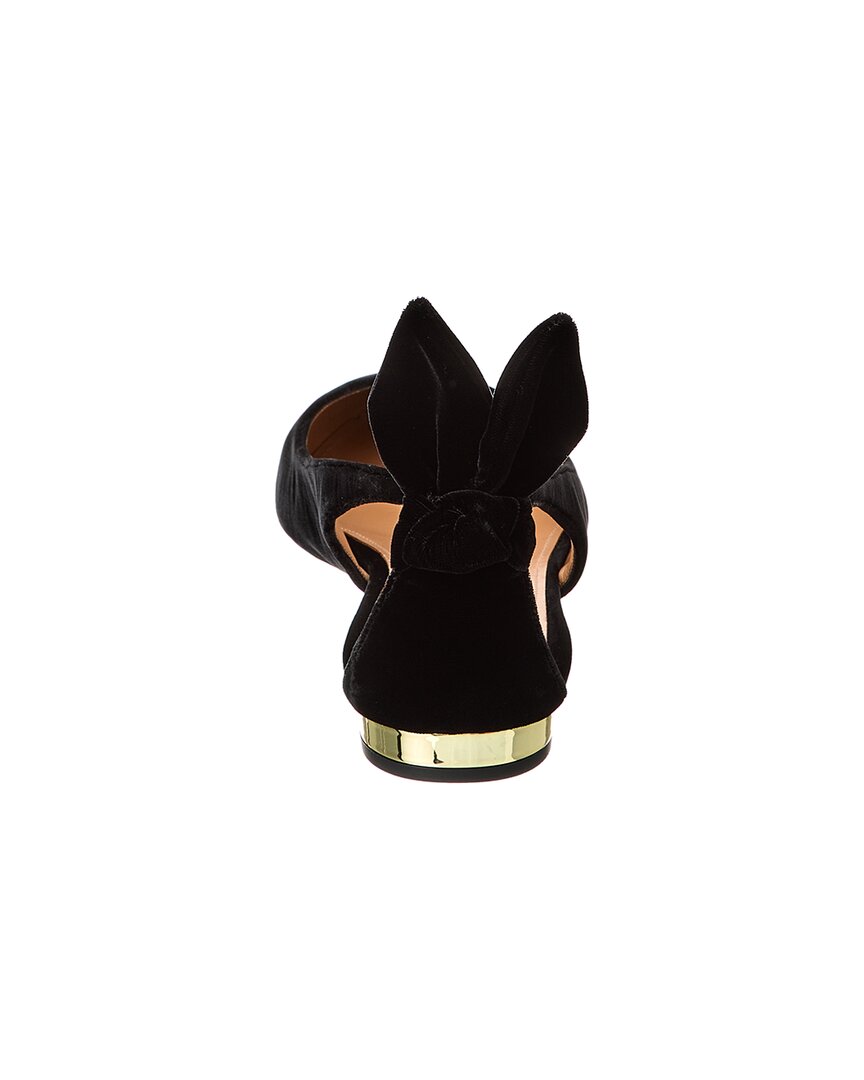 Aquazzura Aquazzura Bow Tie Velvet Slingback Flat