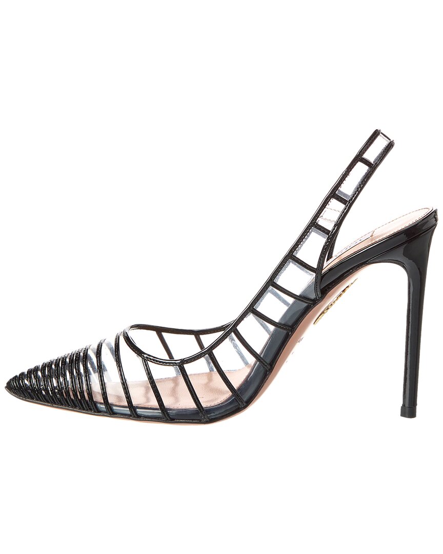 Aquazzura Call Me 105 Vinyl & Patent Slingback Pump