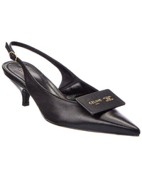CELINE Celine Signature Leather Slingback Pump