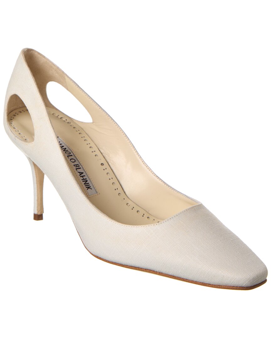 Manolo Blahnik Toplaca 70 Linen Pump