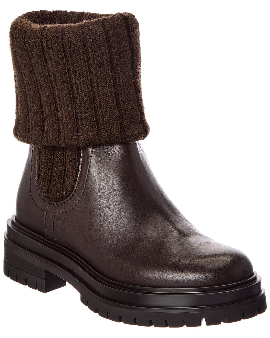 Gianvito Rossi Gianvito Rossi Tenney 20 Knit & Leather Boot