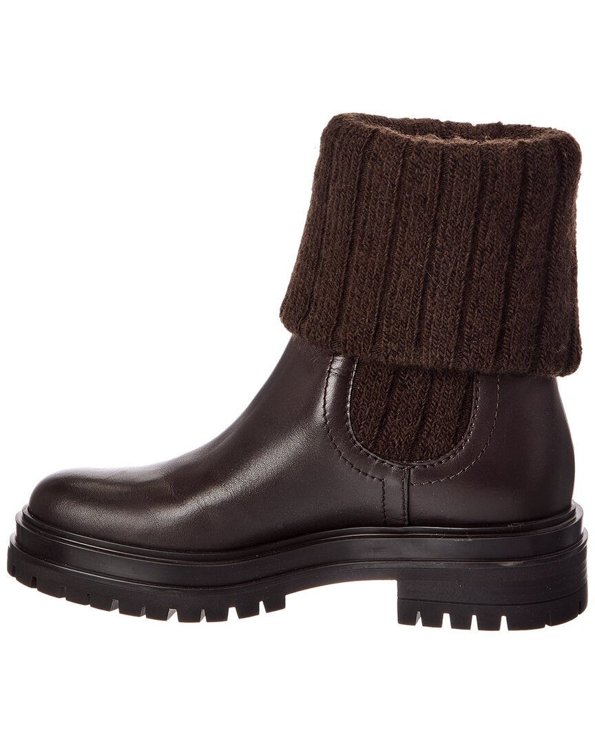 Gianvito Rossi Gianvito Rossi Tenney 20 Knit & Leather Boot