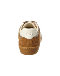Gucci Gucci G75 Gg Canvas & Suede Sneaker