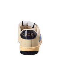 Gucci Screener Gg Crystal Denim & Leather Sneaker